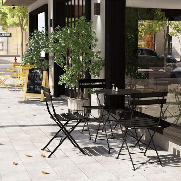 3 Piece Steel Folding Table and Chairs Set Perfect for Outdoor Patio Balcony or Garden