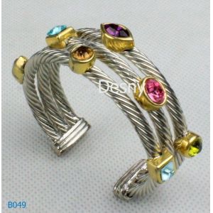 Unisex Gunmetal Color Murano Stainless Steel Jewelry Metal Bangles 72g for Party