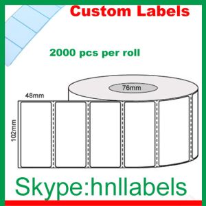 Quality Thermal Transfer Labels 102mmX48mm/1 Plain Transfer Roll Perm Perf 2,000Lpr,76mm core for sale