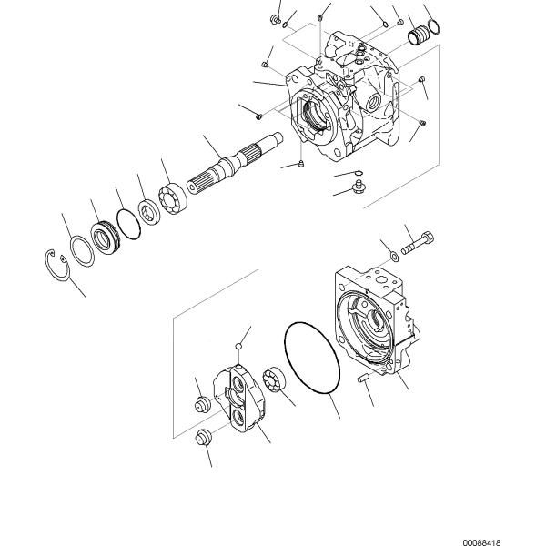 708-1U-00161 708-1U-00163 708-1U-00164 708-1U-00162 708-1U-00111 Komatsu WB93S WB97R Hydraulic Pump Hydraulic