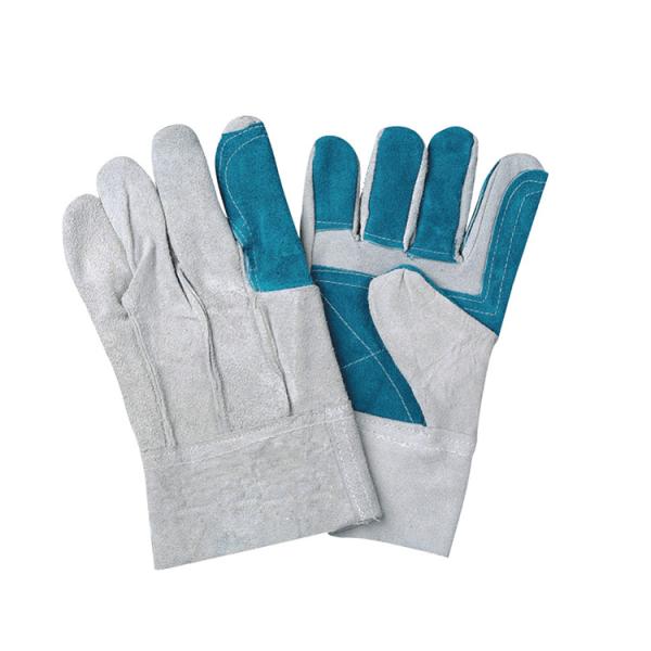 Buy LC2036 Reinforced Palm Cow Split Leather Welding Gloves with Three Ribs Back at wholesale prices