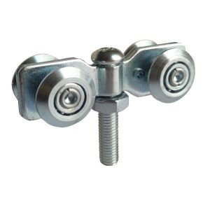 Silver Zinc Steel Hanging Door Rollers Rail 22mm With Adjustable Bolt