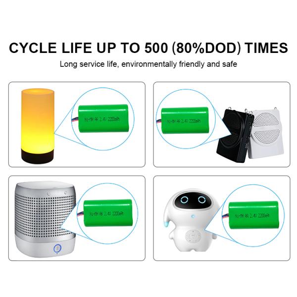 Custom Nickel Rechargeable Battery 2200mah 2.4v Nimh Battery Pack RoHS