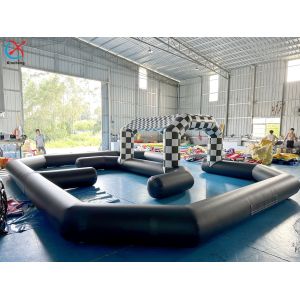Black And White Factory Inflatable Large Track Racing Inflatable Obstacle Course