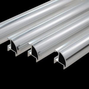 Custom Shiny Bathroom Aluminum Profiles Polishing Sliver Extruded Aluminum U