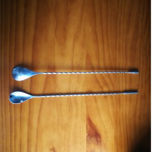 Long Handle Made Custom Bar Spoon Metal Cocktail Twisted Mixing Spoon