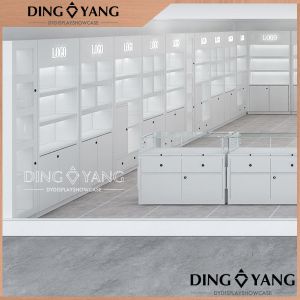 Acrylic Logo Glossy White Jewelry Showcase Display