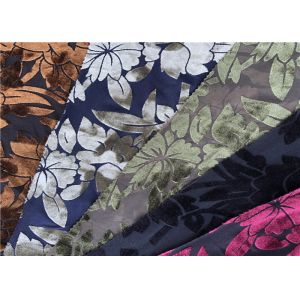 Plain Dyed Burnout Spandex Velvet Fabric For Dress Flame Retardant