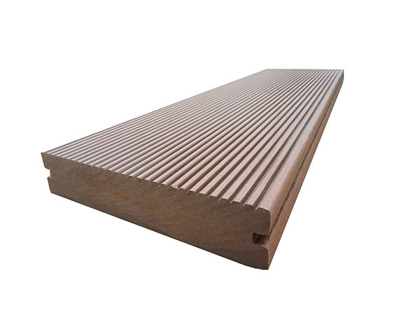 Solid Composite Decking With Smooth Surface , Terrace / Park Plastic Decking