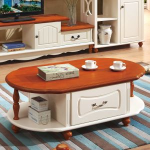 China American Countryside Style Wood Cabinet Tea Coffee Table on sale