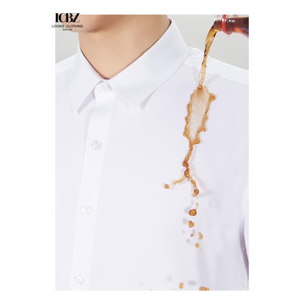 Gender Men Slim Fit Dress Shirt with Logo 100% Mercerised Blue/Red/Green/White Formal