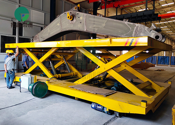 Buy Explosion-Proof Automatically Guided Transport Cable Reel Powered Transfer Cart On Rails For Steel Parts Handling at wholesale prices