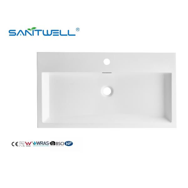Wholesale China SW6002-765 Suppliers Stone Basins Glossy White Various Sizes Customized Washing Hand Basins