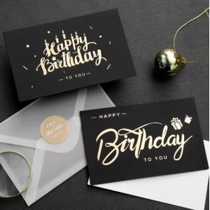 Quality Customizable Lightproof Happy Birthday Gift Card Recyclable Pearl Paper Envelope for sale