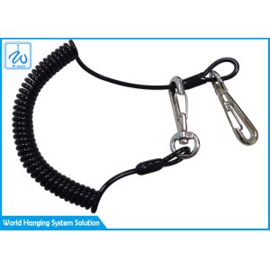 China OEM PU Coated Retractable Tool Lanyard With Carabiner on sale