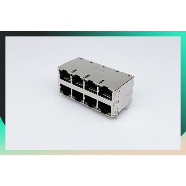 China 2X6 Multi Port RJ45 Magnetic Jack 1000 Base - T With LED And Shielded EMI on sale China 2X6 Multi Port RJ45 Magnetic Jack 1000 Base - T With LED And Shielded EMI on sale