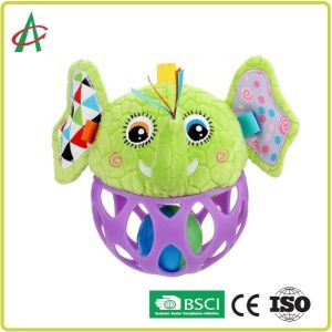 Food Grade L14cm Baby Plush Rattle Hand Fine Movement Training