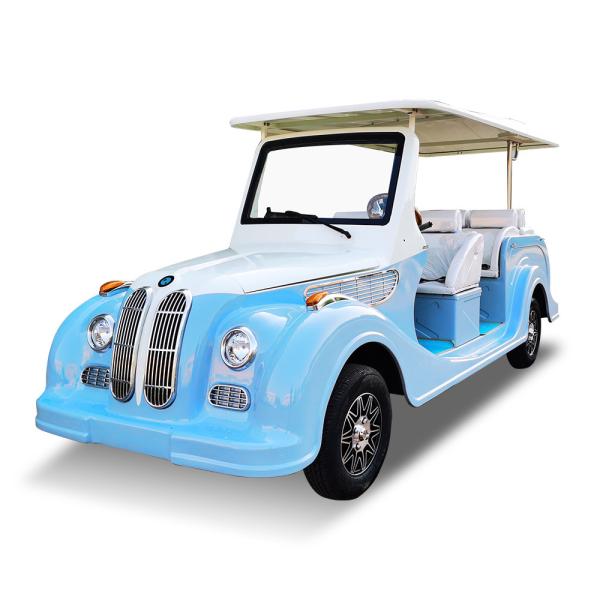 8 Seats Sightseeing 48v Lithium Golf Cart Classic Electric Golf Cart Buggy Aqua Blue