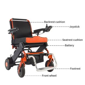 Lithium Battery Electric Wheelchair 100KG Load 6km/H