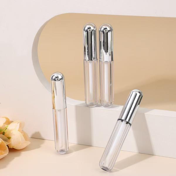 Moisturizing Silver Aluminum Head Cap Plastic Lip Glaze Tube Technology Sense