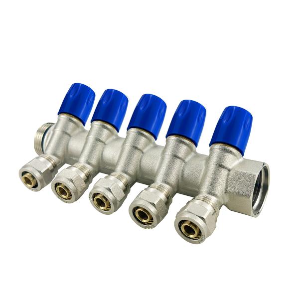 Floor Heater / Water Brass Pex Plumbing Manifold With 2-6ways And Customized Size