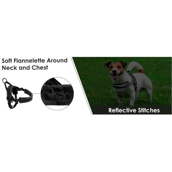 Soft Choke Free Puppy Nylon Dog Harness Flannelette Lining Reflective Eco Friendly