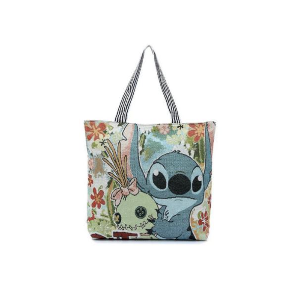 Buy Cartoon Stitch Pattern Canvas Shopping Bags , Cute Canvas Tote Bags at wholesale prices