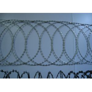 China Electro Galvanized Razor Barbed Wire BTO 22 700MM Coil on sale