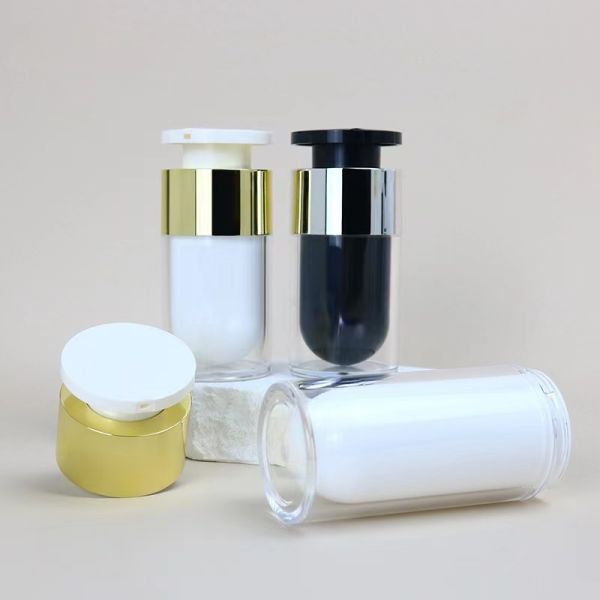 Heart Shape Acrylic Airless Pump Bottle with Customized Silkscreen Print and Leakproof Design for Cosmetic Lotion