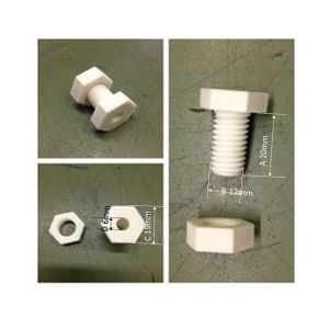 Custom High Strength Ceramic Bolt Ceramic Nut Ceramic Hardware Parts