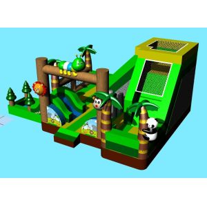 Green Animal Theme Panda Inflatable Amusement Park Toddler Playground Bouncer