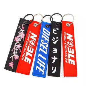Polyester Custom Embroidered Keychain For Employee Recognition
