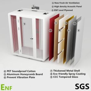 Modern Soundproof Sleep Pod with 25-50 dB Noise Reduction and 5-Year Warranty