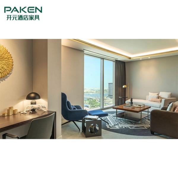 Concise Style Hotel Full Set Bedroom Furniture Light Color