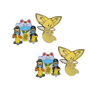 Quality Casting Cartoon Custom Gold Lapel Pins Metal Enamel Pins for sale