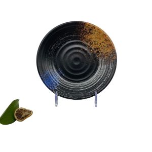 China Matte Japanese Melamine Dinnerware Black Melamine Dinner Set Anti Scratch on sale