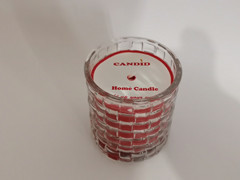 Yellow, red,purple paraffin scented glass candle assorted with printed tag