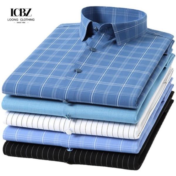 Buy Printed Men's Shirts Business Slim Long-Sleeved Woven Seamless Shirt for and Comfort at wholesale prices
