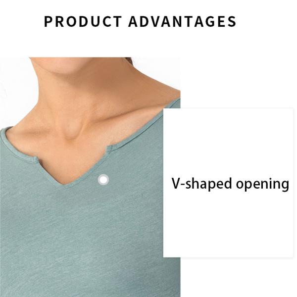 Nylon V Neck Running Top Nude Feeling Gym Long Sleeve Womens Workout Top