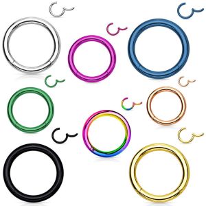 Titanium Hinged Segment Cliker Nose Ring Nose Hoop Ring Ear Tragus Cartilage