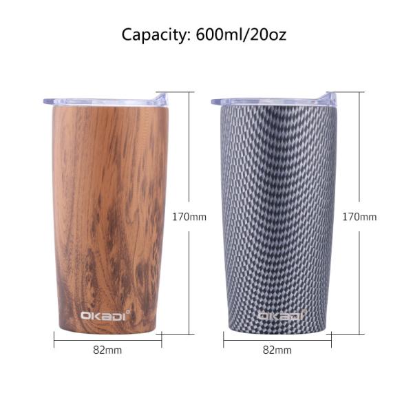20 oz Travel Double Wall Insulated Matte Coffee Tumbler Cups With Straw Wholesale