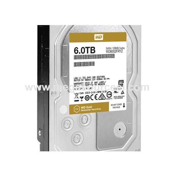 WD Gold 6TB 3.5" 7200RPM 128MB 25.22 oz Cache Datacenter WD6002FRYZ Hard Drive