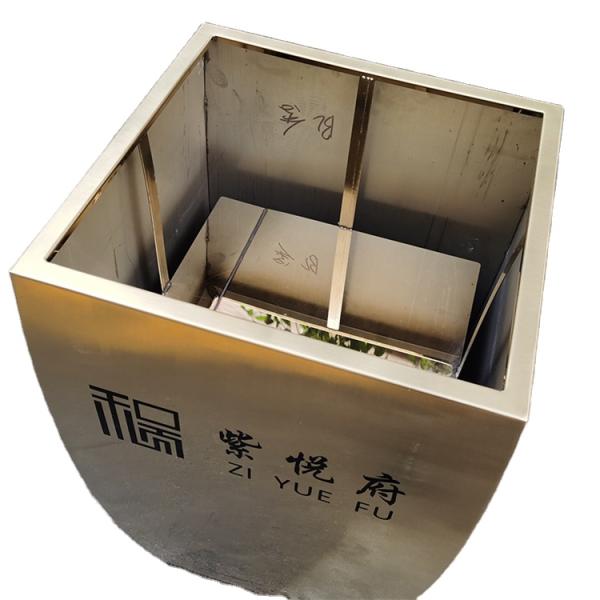 Square shape outdoor modern metal flower pots and planters