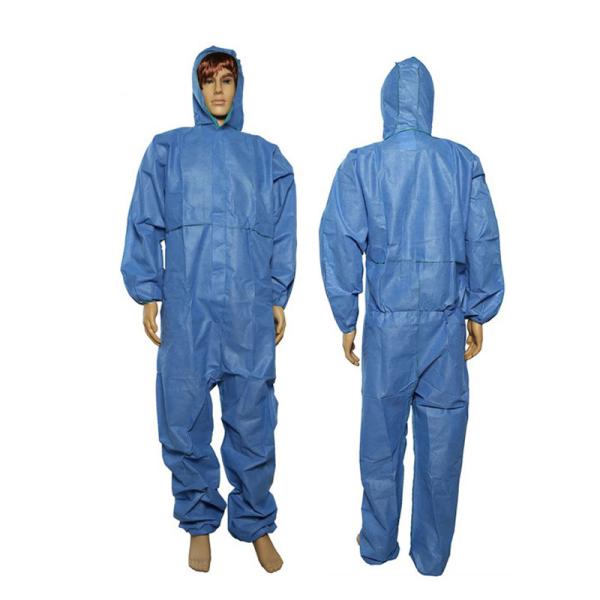 Waterproof Disposable Protective Coverall Zipper Front Microporous 50-65gsm