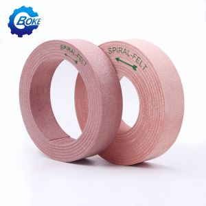 High Brightness Spiral Felt Buffing Wheel For Glass Polishing On Beveling Machine