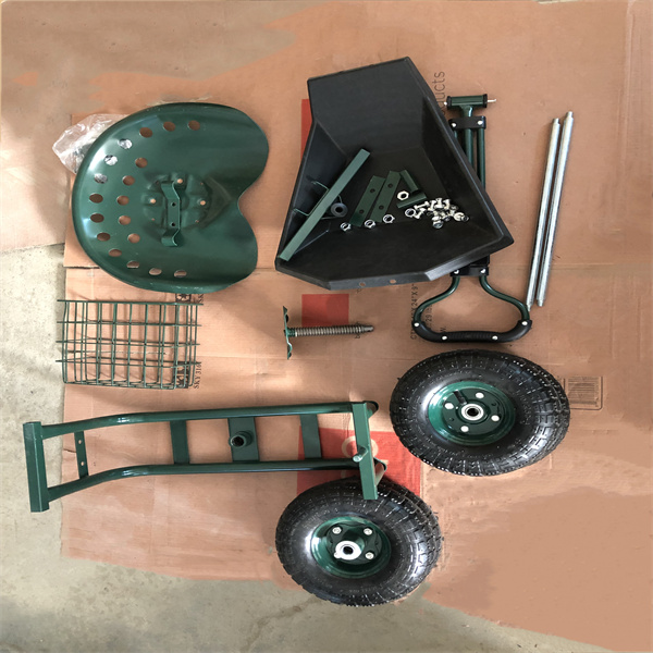 Utility Garden Rolling Work Seat Steerable Rolling Garden Seat Four Wheels