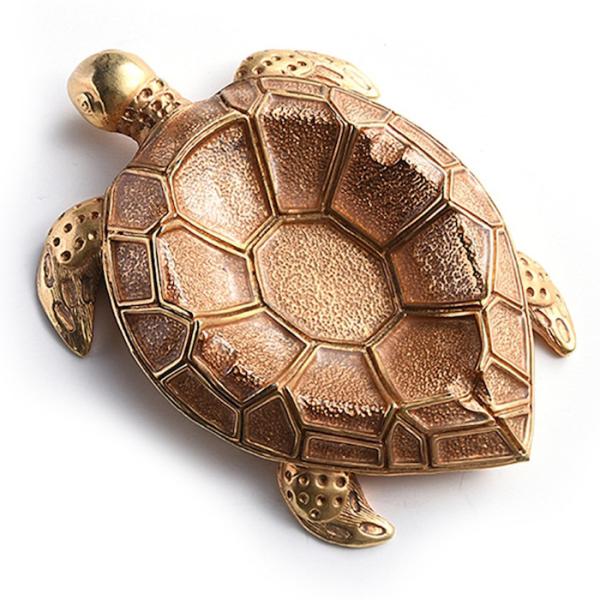Creative Die casting 100*140mm Metal Turtle Ashtray Gold Zinc Alloy Ashtray