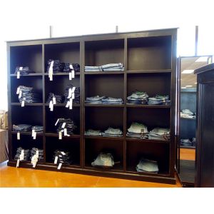 China Black Commercial Stainless Steel Racks Metal Wall Display Rack on sale