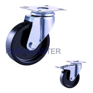 Durable Black Institutional Casters Swivel PP Polypropylene Wheels