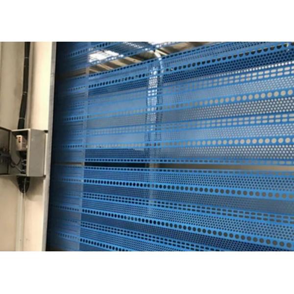 900mm Width Blue Color Powder Coated Perforated Metal Wind Dust Fence For Power Station